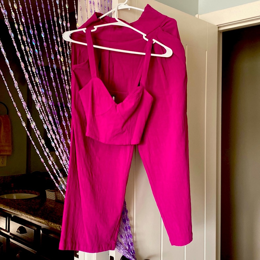 Free people brand new , never worn pants and crop top